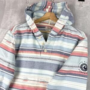 Faherty Baja Hoodie Mens M Striped Surf Beach Pullover Hooded Shirt Surf Coastal